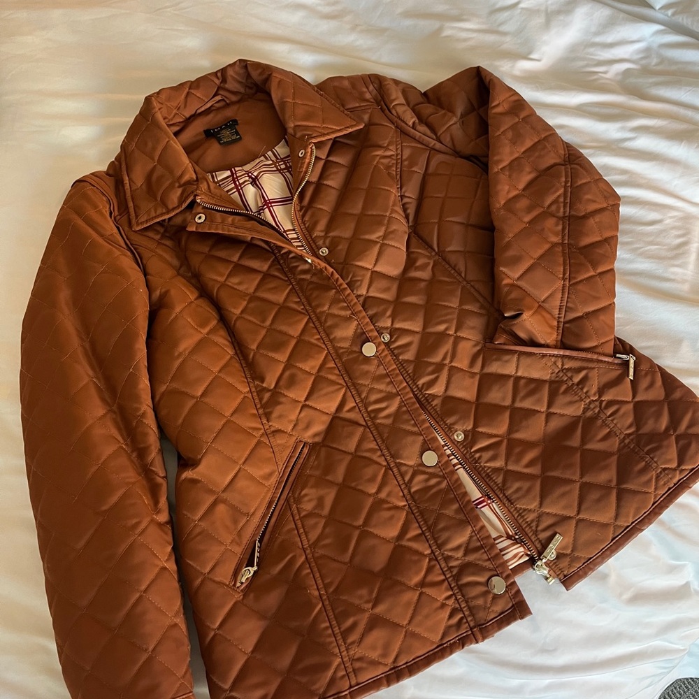 Quilted Rust Orange Brown Jacket - image 1